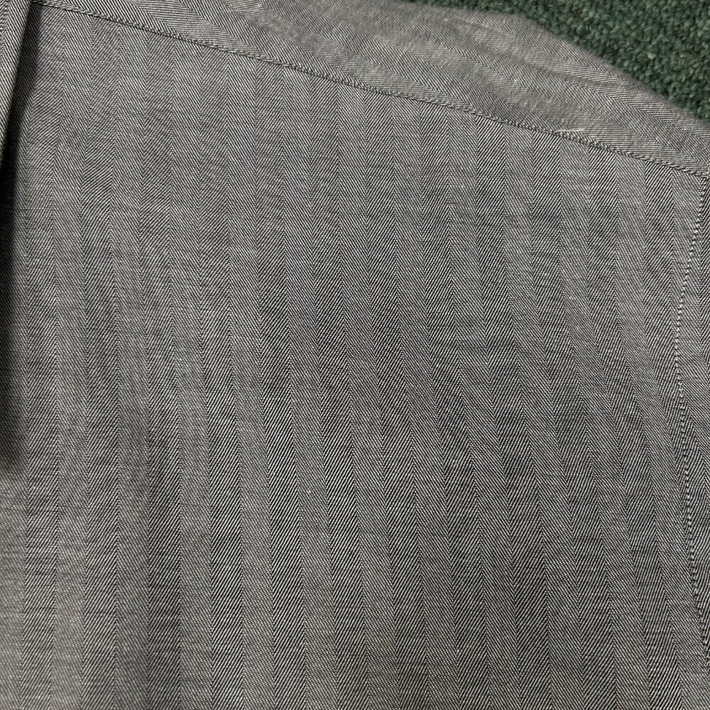 Nordstrom Vintage 80s Relaxed Classic Gray Herringbone Dress Shirt 16.5 /33 - Picture 5 of 8